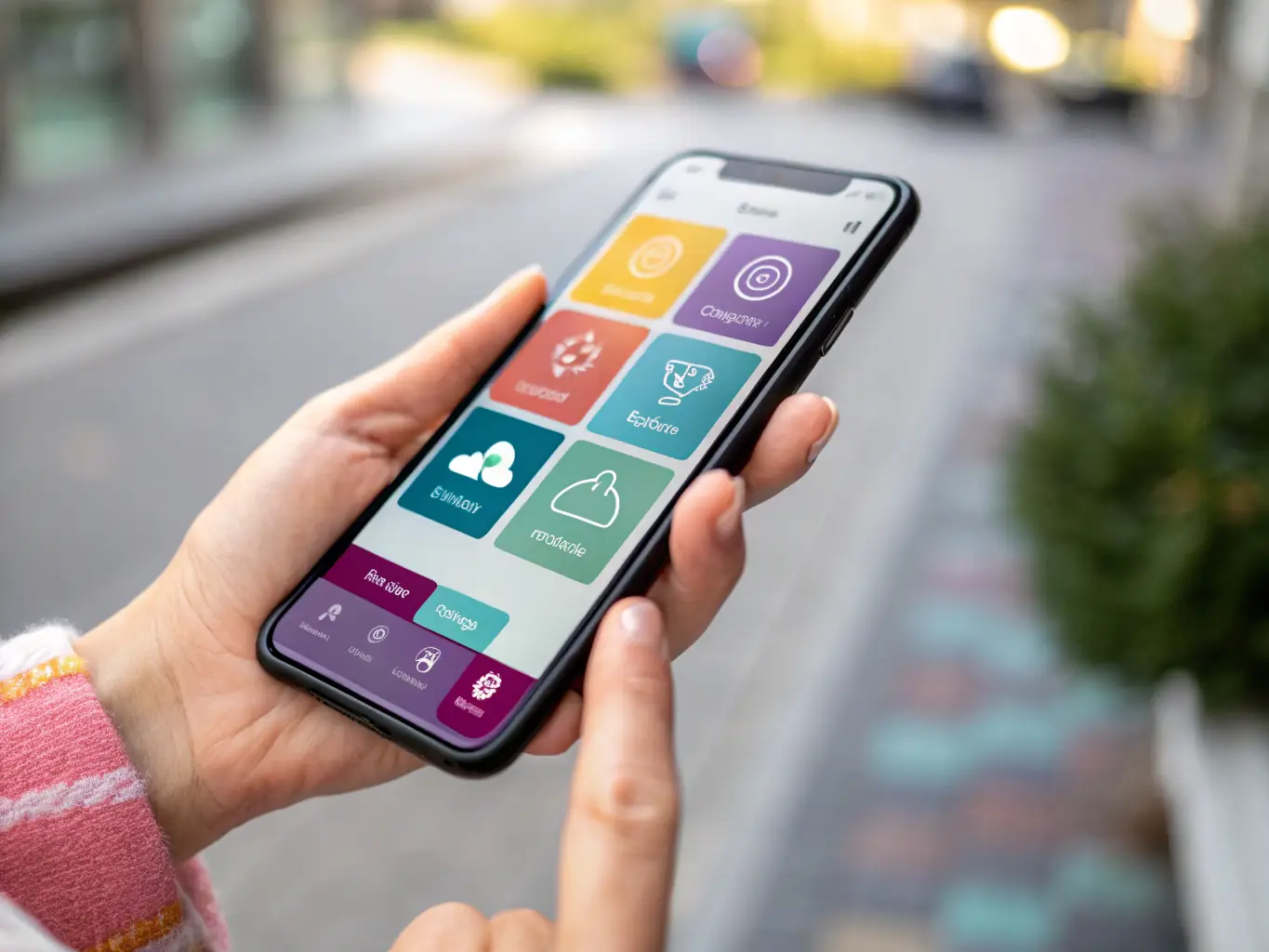 A screenshot of a sleek, user-friendly mobile app interface on a smartphone, representing Table Tap Development's Launch-Ready App service.